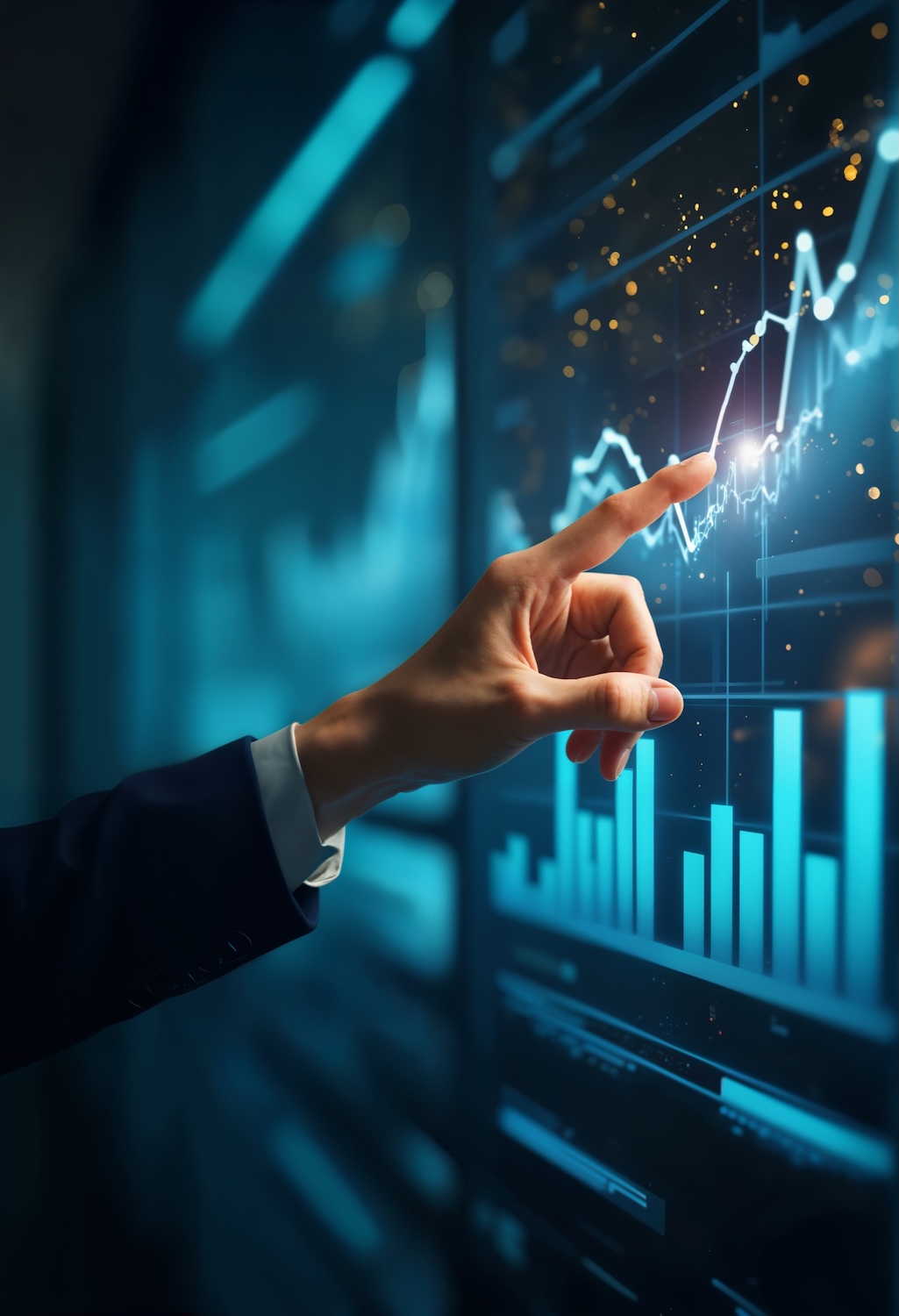 Pantalla con análisis financiero